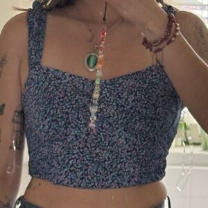 Kohl's Blue Floral Crop Top